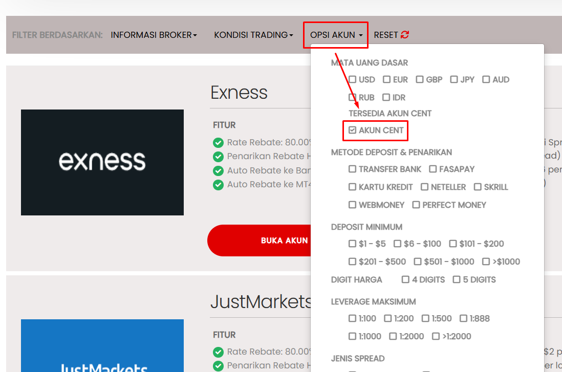 cara menapis broker